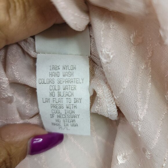 Shoulders To Go Blush Semi-Sheer Button-Down Cardigan M/L Blush Vintage Deadstoc - Picture 7 of 12